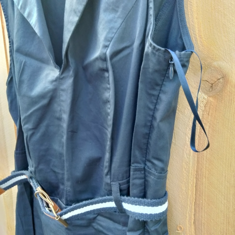 Koton Navy Sleeveless A-Line V-Neck Dress w/ Contrast Hem Women's Size EUR 38(S) - Picture 5 of 14